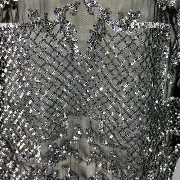 RARE Couture Libertine Embellished Black Sequin Top L - Picture 8 of 13